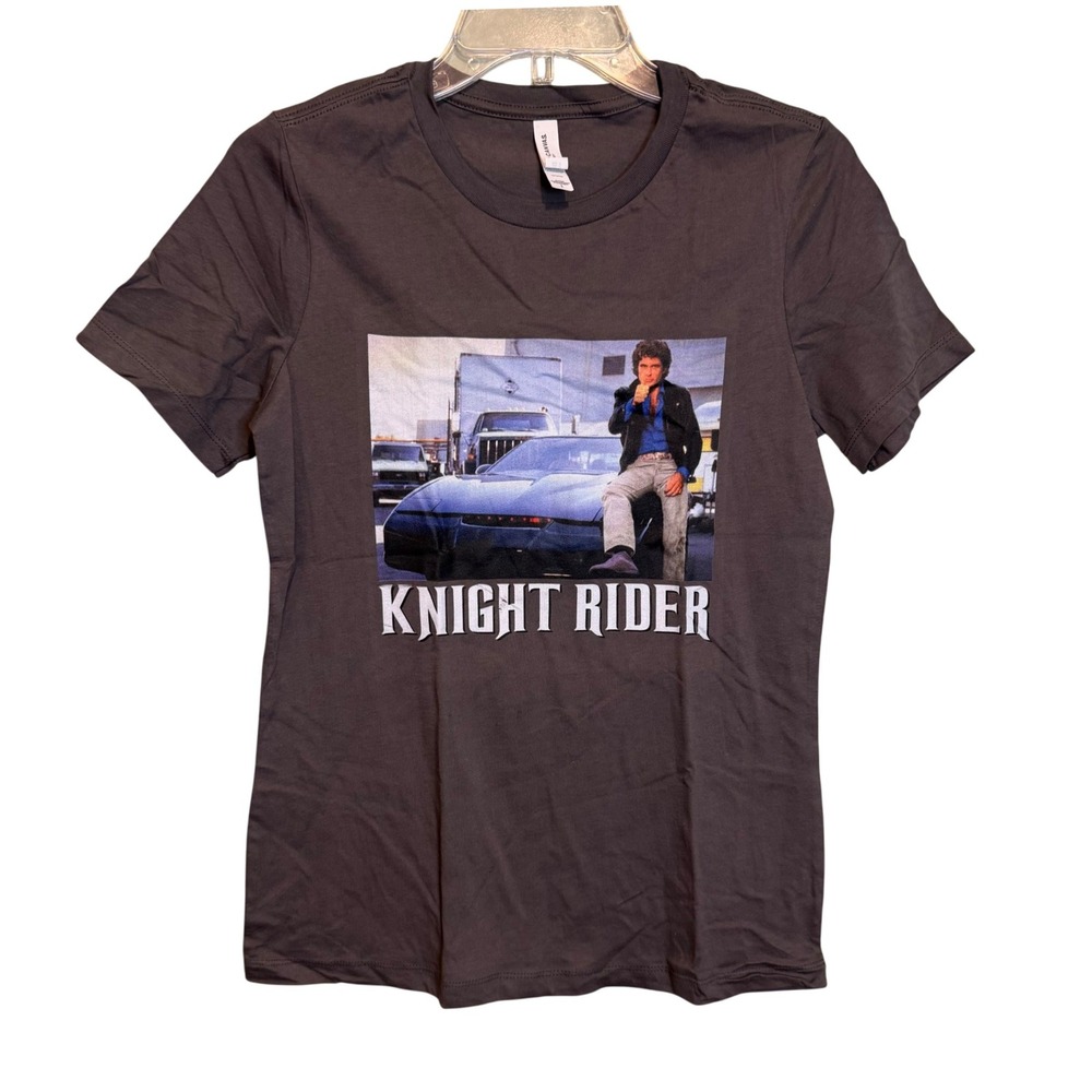 NWOT Bella + Canvas Womens Retro TV Show Knight Rider Graphic T-Shirt Gray Small